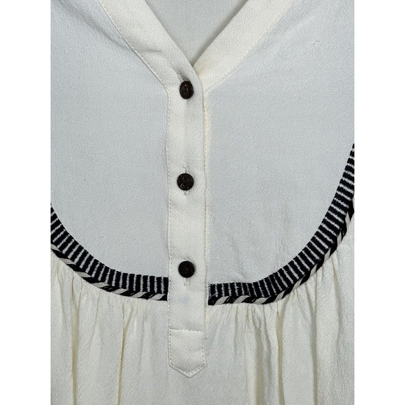 BA&SH PLUME EMBROIDERED Size 3/ Large Boho BLOUSE In Ecru Cream 3/4 Sleeve - Picture 5 of 10
